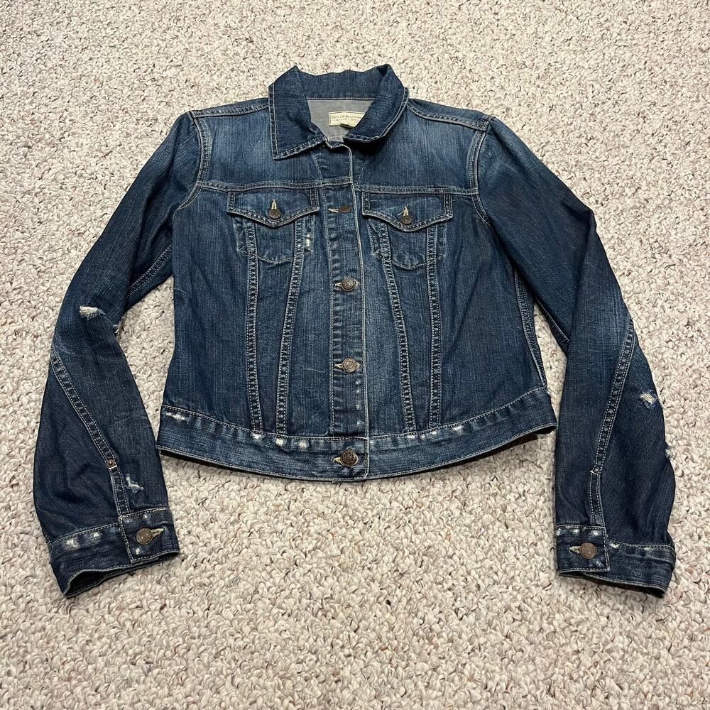 Denim & Supply Ralph Lauren Jean Jacket M Womens Preppy Classic Distressed